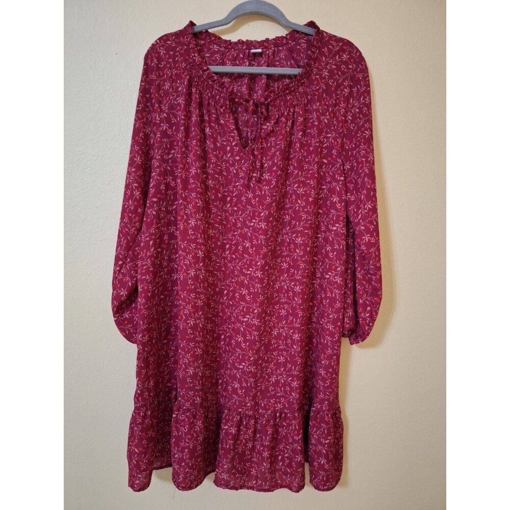 Old Navy Cottagecore Balloon Sleeve Boho Peasant‎ Midi Dress  XL
